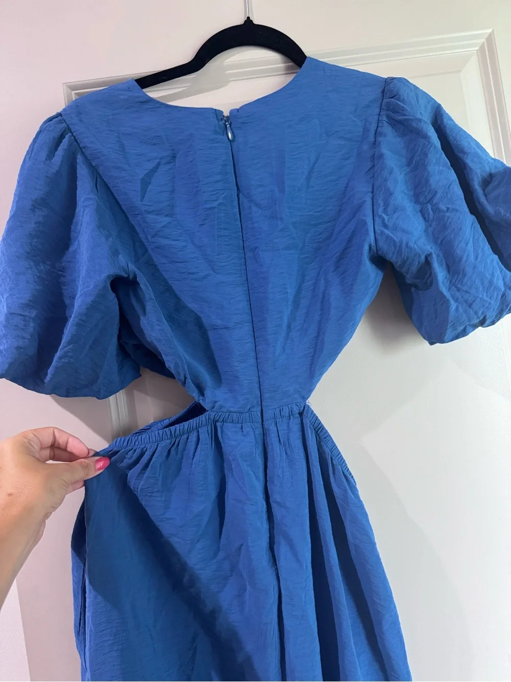 Abercrombie & Fitch Royal Blue Puff-Sleeve Maxi Dress